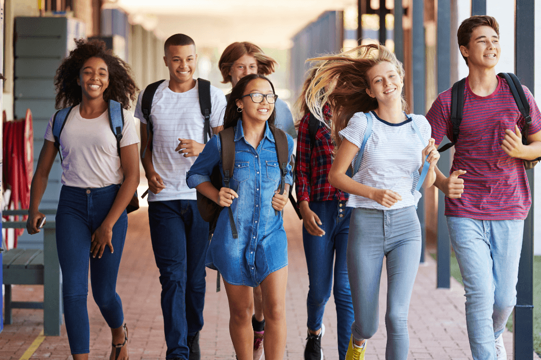 American high school campus